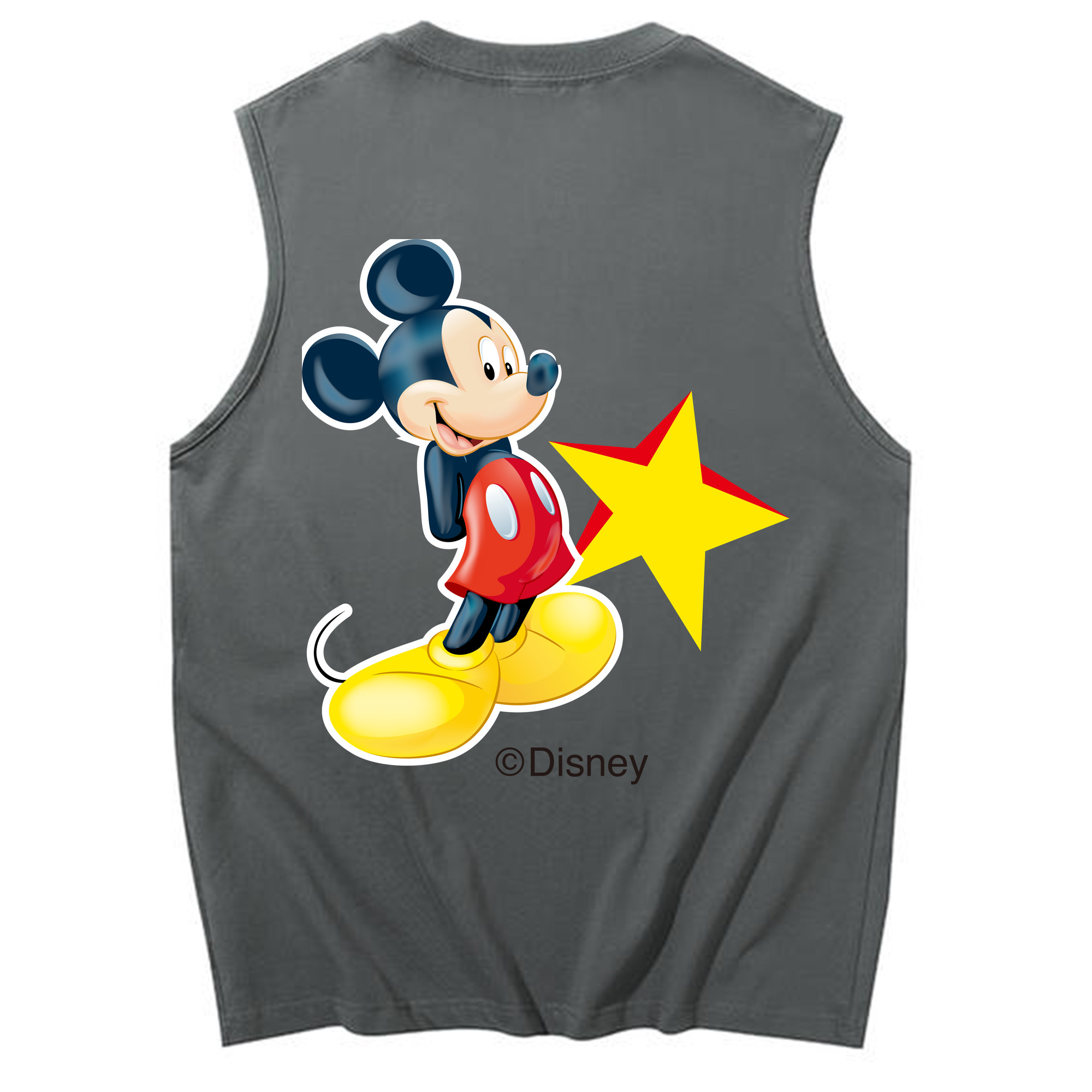 ミッキーマウス Mickey Mouse コットン100％タンクトップ（背面プリント）